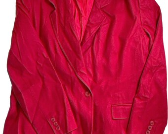 Chaqueta blazer de lana Pendleton vintage de los años 80 T438-128, color rojo intenso, para mujer, talla 18/XL