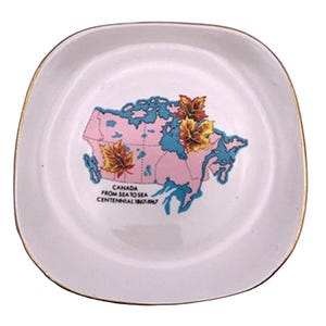 Canada &quot;From Sea to Sea&quot; Centennial 1867-1967 Vintage Souvenir Ceramic Plate