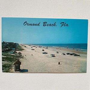 Carte postale couleur vintage Ormond Beach, Floride, lieu de naissance de la vitesse