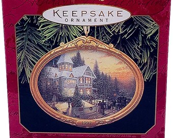 1997 Hallmark Keepsake Thomas Kinkade Victorian Christmas Ornament in Box