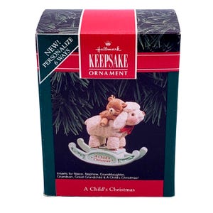 1992 Hallmark Keepsake CHILD&#39;S CHRISTMAS Customizable Ornament in Box