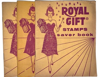 Royal Gift Stamps Saver - 6 Vintage Sammlerbücher gefüllt mit Briefmarken VGC