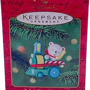 2001 Hallmark Keepsake Baby&#39;s First Christmas Collectible Bear Ornament in Box
