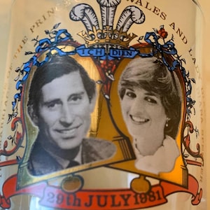 Prince Charles & Lady Diana Royal Wedding 1981 Commemorative 8 oz Drinking Glass