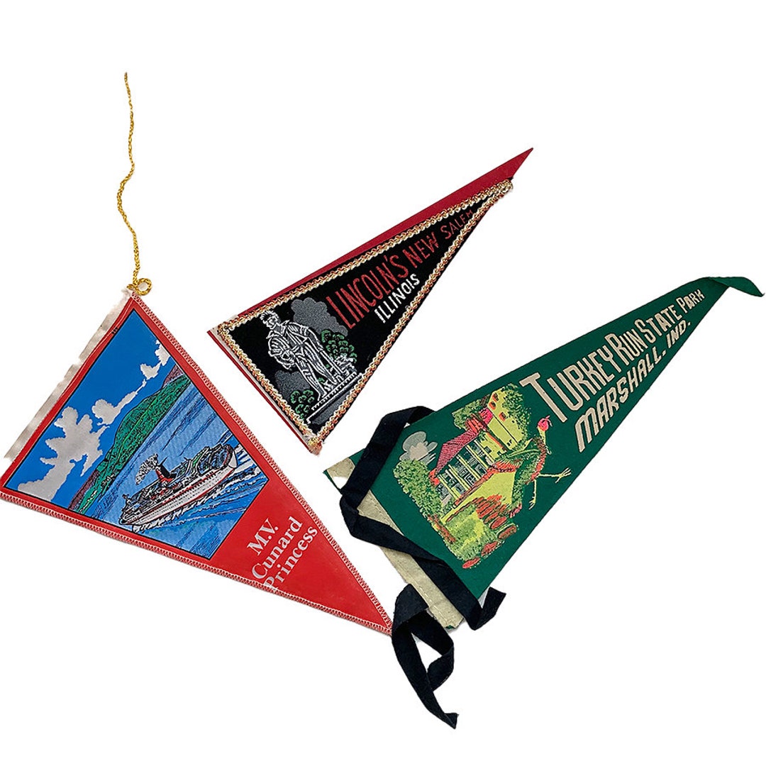 Vintage Souvenir Travel PENNANTS Lincoln's New Salem Etsy