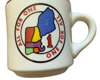 Vintage Boy Scouts of America BSA All for One/One for All Gold Rim Ceramic Mug