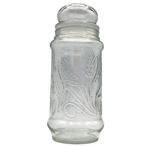Vintage Anchor Hocking Planters Mr. Peanut Decorative Glass Jar w/Wheat Pattern