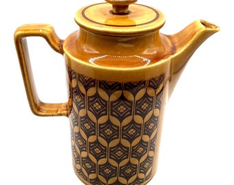 Vintage 1970S Royal Sealy Japan Coffee/Tea MCM Pattern Ceramic Pitcher with Lid
