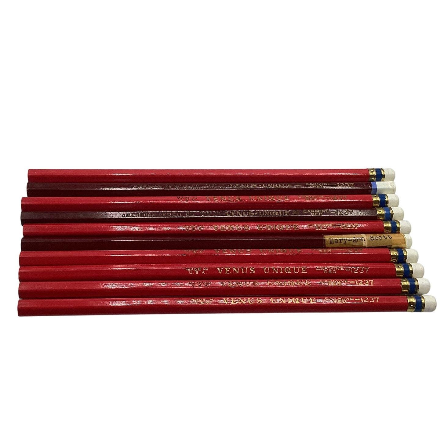 Vintage Lot of 10 Venus Unique American Pencil Co Pencils Carmine
