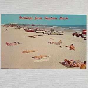 Carte postale vintage des années 1960, salutations de Daytona, Floride, Main Street Pier Skylift