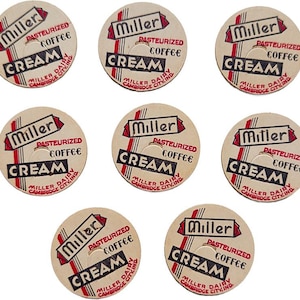 Vintage Lot of 10 Milk Bottle Dairy Caps Miller Dairy Cambridge City, IND