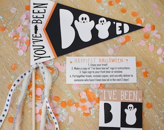 You've been Boo'ed Digital Download Kit, Party Pennant, Halloween Decor, Halloween Boo Kit, We've been Boo'ed, Instant Download