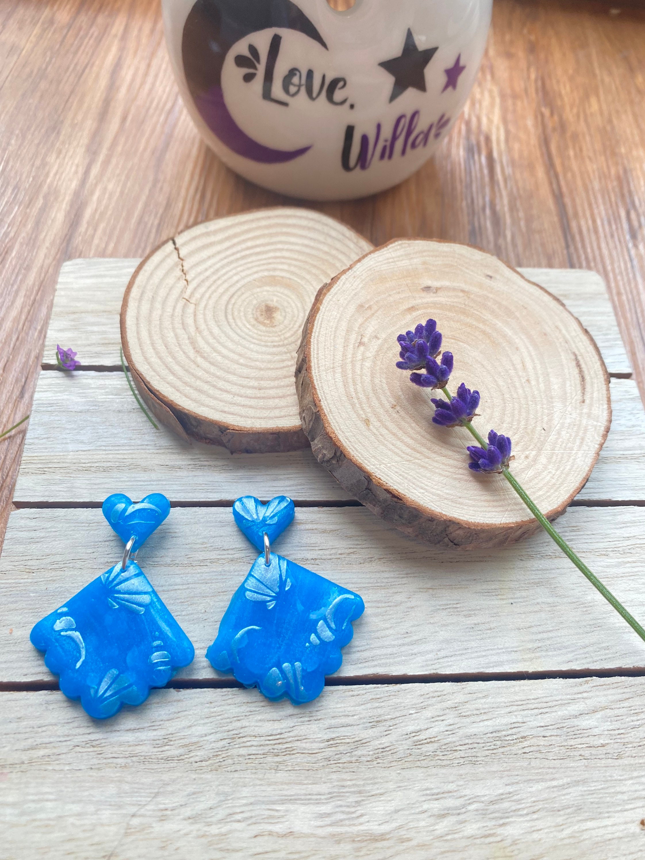 Blue earrings beach themed earrings Etsy