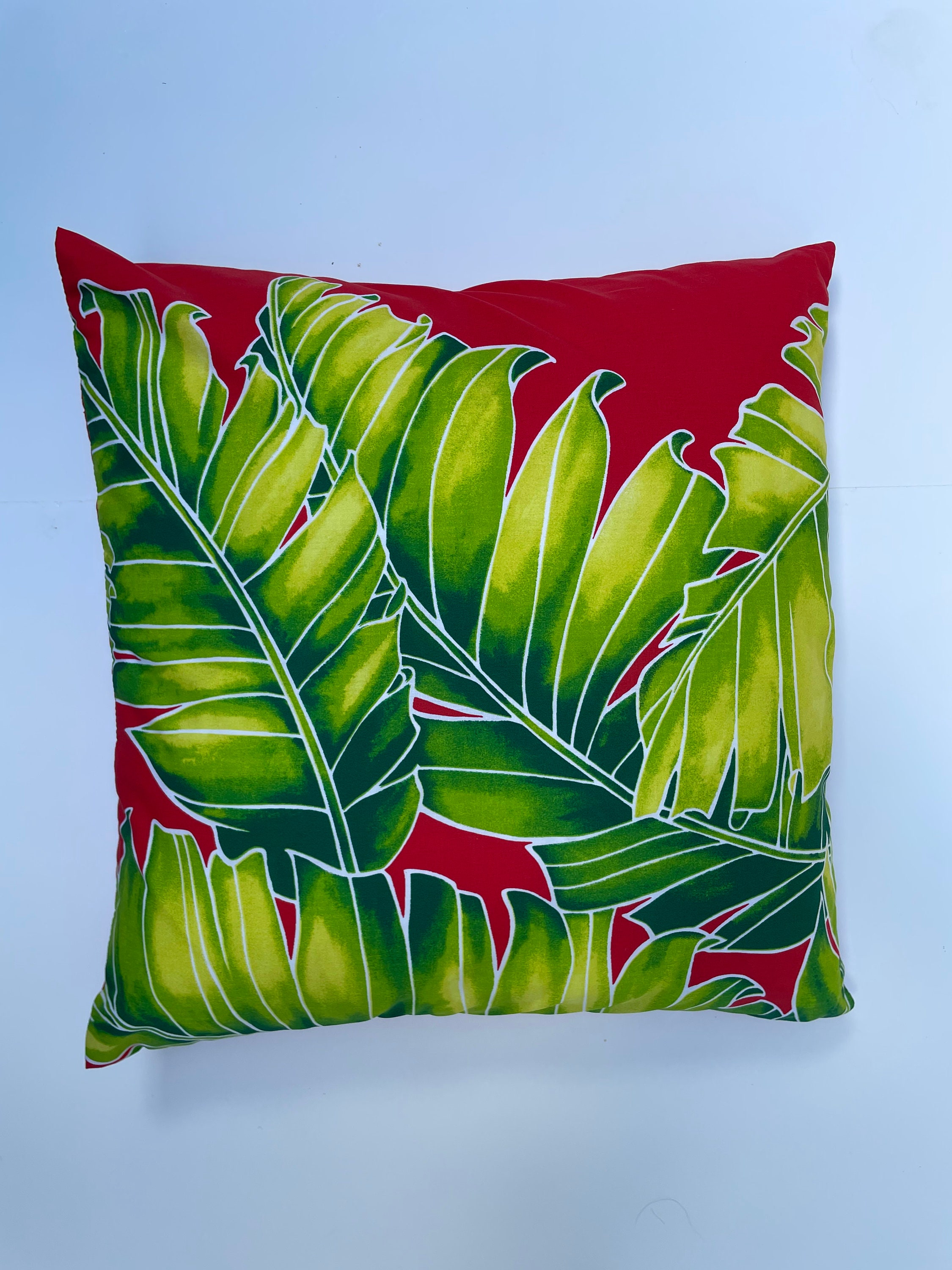 Floral Throw Pillow Coverhawaiian Print handmade, Reusable, Washable