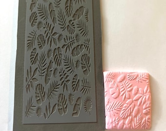 Polymer clay texture may/clay texture may/rubber mat/rubber sheet for texture/rubber texture sheet/crafting supplies/monstera texture sheet