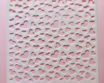 Clay stencil texture sheet/texture sheet/reusable stencil/clay tools/polymer clay texture sheet/heart stencil sheet/valentines stencils