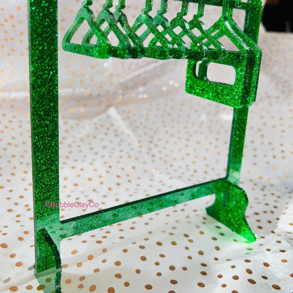 Green glitter earring hanger/mini earring hangers/earring display rack/clay earring hangers/earring display stand/glitter earring rack