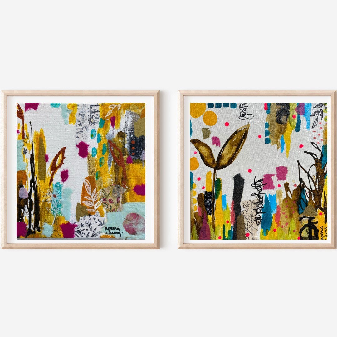 Artwork Set for Walls Funky Artwork Uplifting Art Quirky Etsy