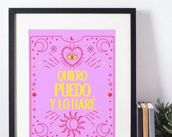 Latina Art, Latinx Illustration Art, Art In Spanish, Illustration Print, Wall Art, Art Print, Home Decor, Latina Owned, Latina Gift