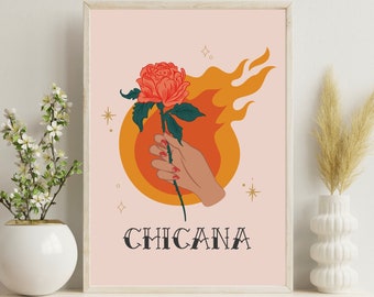 Arte latino, ilustración latina, arte en español, ilustración impresa, arte mural, impresión artística, decoración del hogar, chicana, propiedad de latinas, regalo para latinas