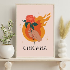 Latina Art, Latinx Illustration Art, Art In Spanish, Illustration Print, Wall Art, Art Print, Home Decor, Chicana, Latina Owned, Latina Gift