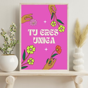 Latina Art, Latinx Illustration Art, Art In Spanish, Illustration Print, Wall Art, Art Print, Home Decor, Latina Motivation, Latina Gift