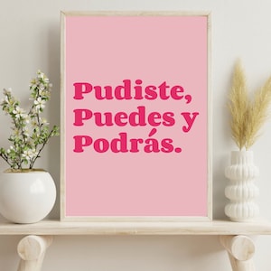 Latina Art, Latinx Illustration Art, Art In Spanish, Illustration Print, Wall Art, Art Print, Home Decor, Pudiste, Puedes y Podras