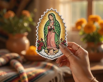 Latina Sticker, Stickers, Latina Owned Business, Vinyl Sticker for Water Bottles, Laptops & Planners, Latina Gift, La Virgen de Guadalupe