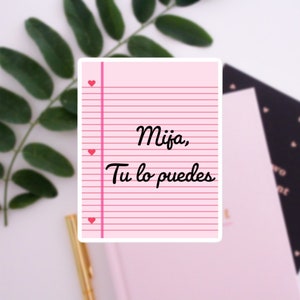 Latina Sticker, Latinx Sticker, Vinyl Sticker für Wasserflaschen, Laptops & Planer, Mija Tu Lo Puedes, Latina Geschenk von Eres Fuego