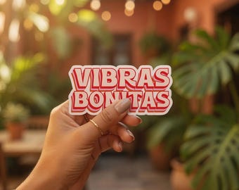 Vibras Bonitas, Latina Sticker, Stickers, Latina Owned Business, Vinyl Sticker for Water Bottles, Laptops & Planners, Latina Gift