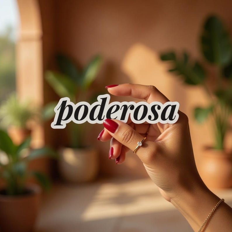 Poderosa Background Poderosa, Latina Sticker, Stickers, Latina Owned Business, Vinyl ...