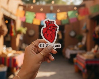 El Corazón, Latina Sticker, Stickers, Latina Owned Business, Vinyl Sticker for Water Bottles, Laptops & Planners, Latina Gift