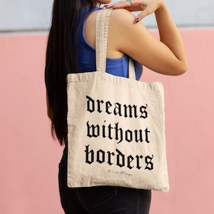 Latina Tote Bag, Latina Empowerment, Latina Power, Latinx, Spanish Tote Bag, Latina Owned Shop, Latina Gift, Dreams Without Borders