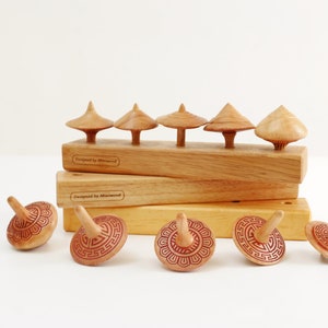 Wooden Spinning Tops | Home Decor | Christmas Gift | Gifts spinning tops for Kids | Family Game | Wood Spinner