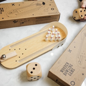 Wooden Bowling Game Wooden Board Games Bowling Toy Gift Party Games Family Game Bowling Pin Safe Toy Gift Bowling For Kids image 1