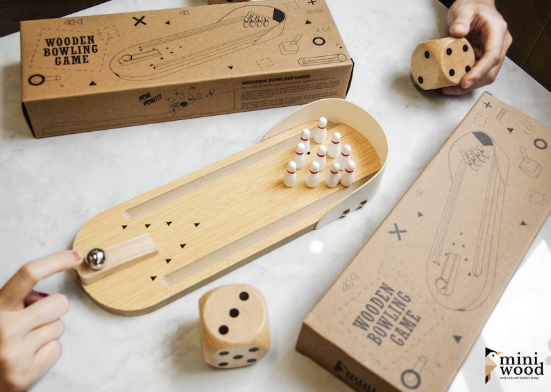 Wooden Bowling Game Wooden Board Games Bowling Toy Gift Party Games Family Game Bowling Pin Safe Toy Gift Bowling For Kids image 1