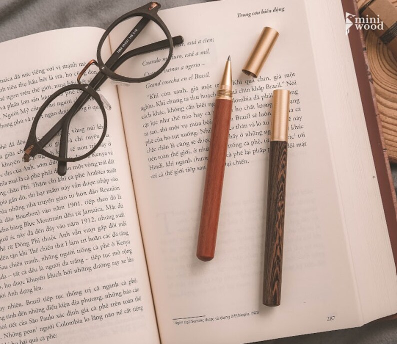 Wooden Pen Wooden Ballpoint Pen Personalized Engraved Pen Minimalist Gift Gifts For Him Personalized Gift Rotating Cap