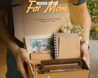 Coffret cadeau fête des mères | Boîte cadeau avec accessoires en bois | Coffret cadeau pour elle | Cadeau fête des mères | Coffret cadeau pour femme | Coffret cadeau de bureau | Coffret