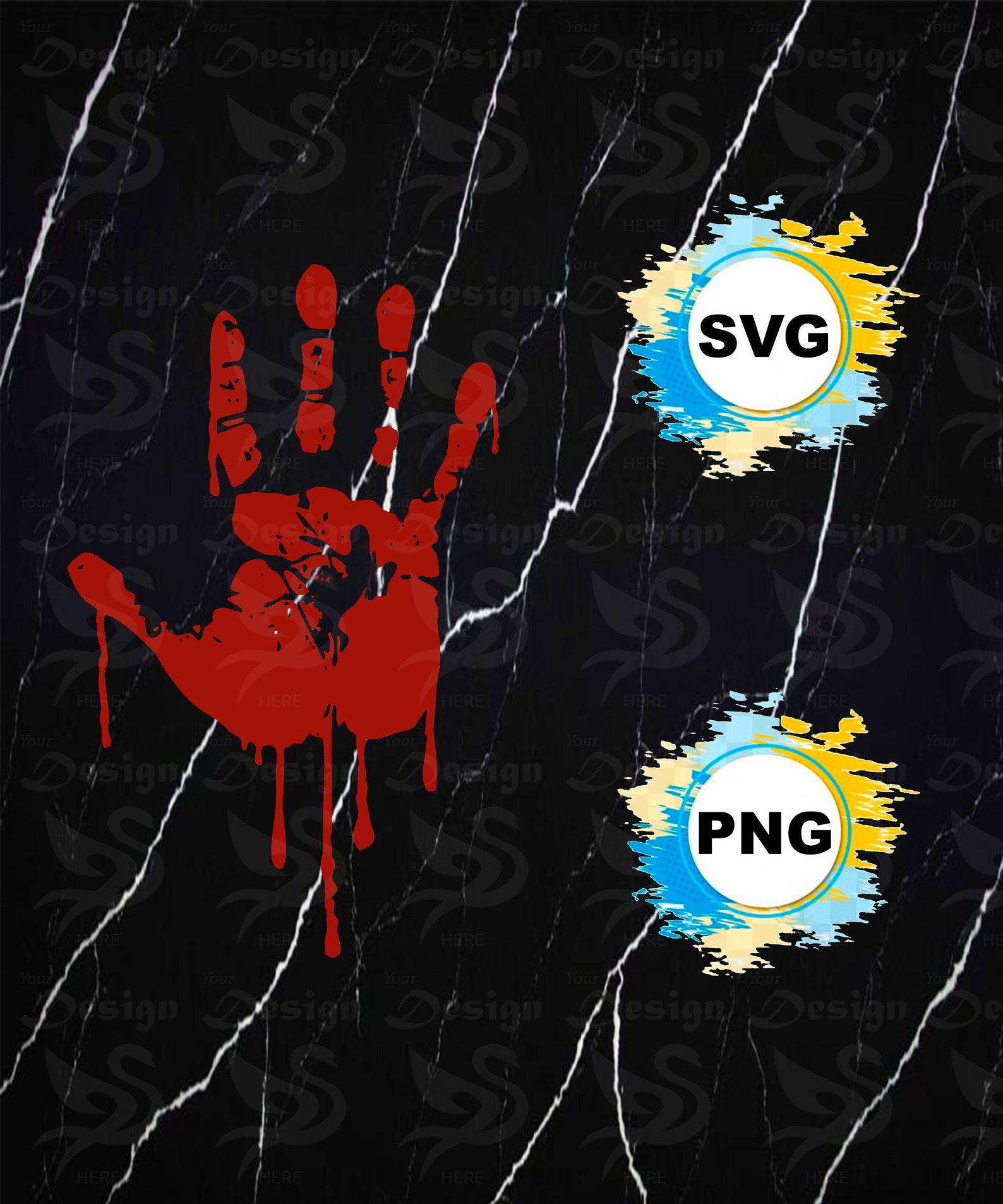 Bloody Hand Print Svg Handprint Silhouette Vector Bloody | Etsy