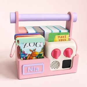 Personalised Yoto Mini Compatible Caddy & Card Holder – Portable Library Organiser