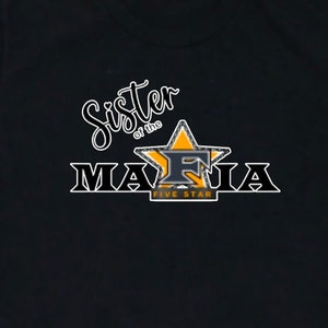 5 Star Mafia Baseball Shirts; Five Star, Mafia Baseball Sister, Mafia Sister Shirts