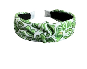Handgefertigtes Stirnband St. Patrick's Day: Grünes Kleeblatt