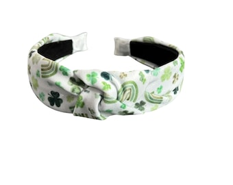 St. Patrick's Day Haarband: Kleeblatt Print, Handgemacht