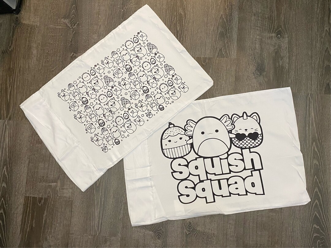 Squish Squad Pillow Case Coloring Activity, Color Your Own Pillowcase ...