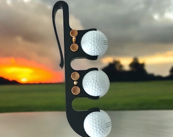 Golf Ball Caddie; Golf Ball Bag Clip; Fathers Day Gift for Golfers; Golf Accessory