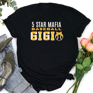 5 Star Mafia Gigi Baseball Shirts; Five Star, Mafia Baseball Grandma, Mafia Baseball Gigi