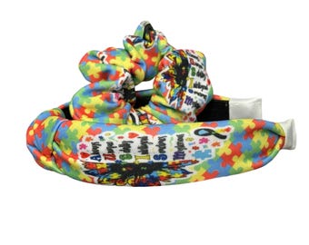 Autism Awareness Headband Scrunchy Set, Autism support accessories