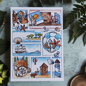 Carte Moodboard Marin – Saison d'Été en Bord de Mer
