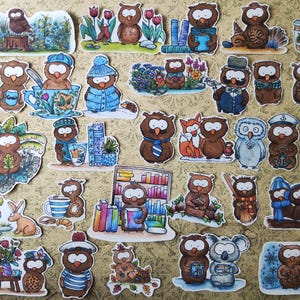 Lot de 30 Stickers Aquarelle – Petits Hibou Mignon - Animaux