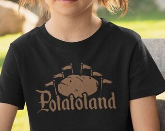 Potatoland Kids Shirt, Mickey Mouse Cartoon T-shirt, Donald Duck Tee, Idaho, Family Vacation, Mens, Womens, Unisex